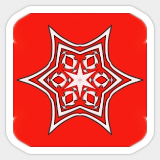 Bright Red Kaleidoscope Pattern (Seamless) 4 Sticker